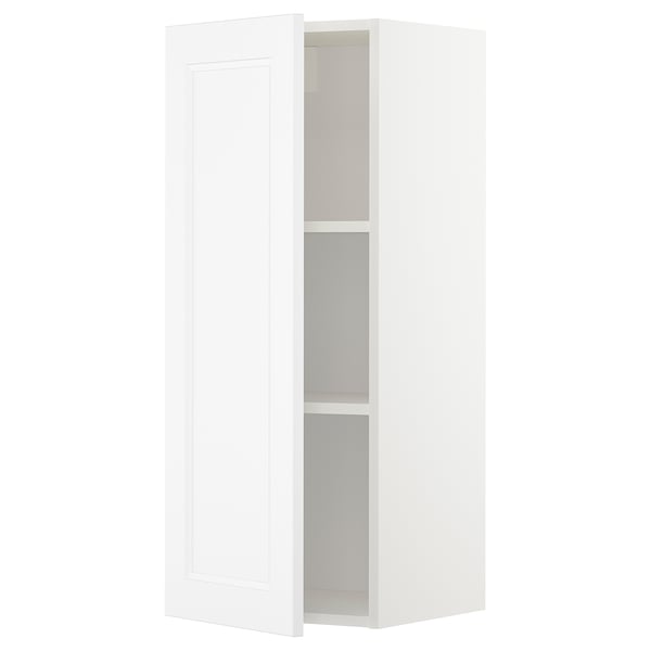 METOD wall cabinet with shelves, white/Axstad matt white, 40x100 cm
