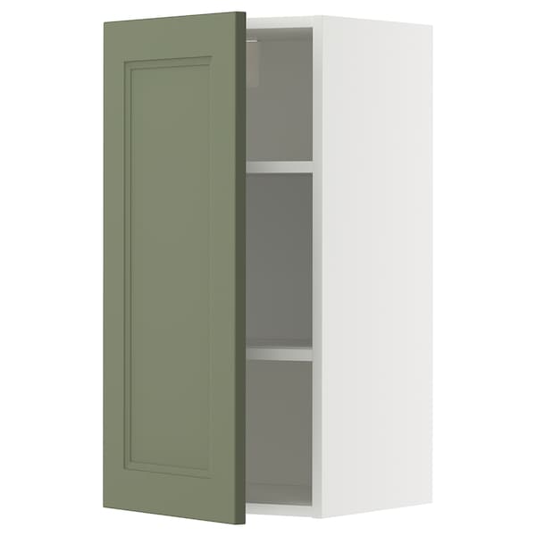 Ikea METOD - Wall unit with shelves, white/Axstad gray-green,40x80 cm