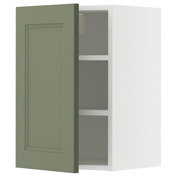 Ikea METOD - Wall unit with shelves, white/Axstad gray-green,40x60 cm