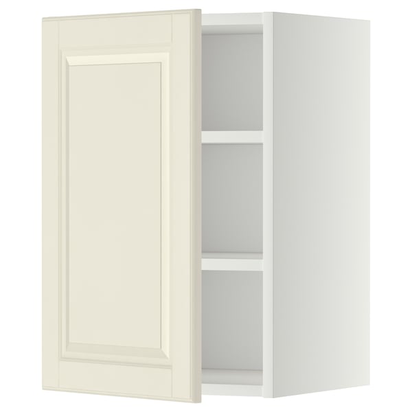 METOD wall cabinet with shelves, white/Bodbyn off-white, 40x60 cm