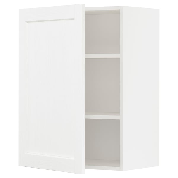 METOD wall cabinet with shelves, white Enköping/white wood effect, 60x80 cm