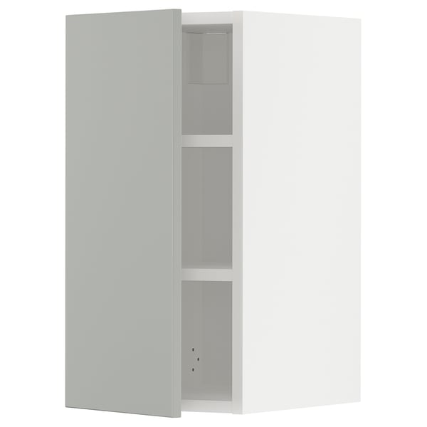 METOD wall cabinet with shelves, white/Havstorp light grey, 30x60 cm
