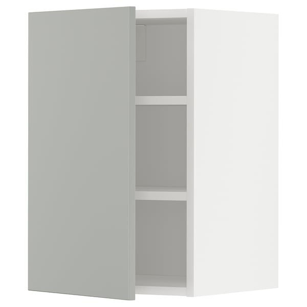 METOD wall cabinet with shelves, white/Havstorp light grey, 40x60 cm