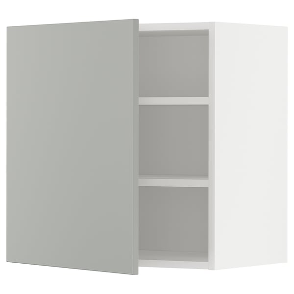 METOD wall cabinet with shelves, white/Havstorp light grey, 60x60 cm