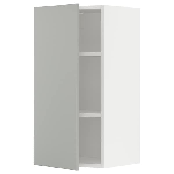 Ikea METOD - Wall cabinet with shelves, white/Havstorp light grey, 40x80 cm