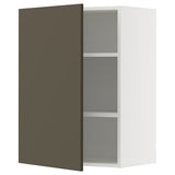 METOD wall cabinet with shelves, white/Havstorp brown-beige, 60x80 cm