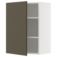 METOD wall cabinet with shelves, white/Havstorp brown-beige, 60x80 cm