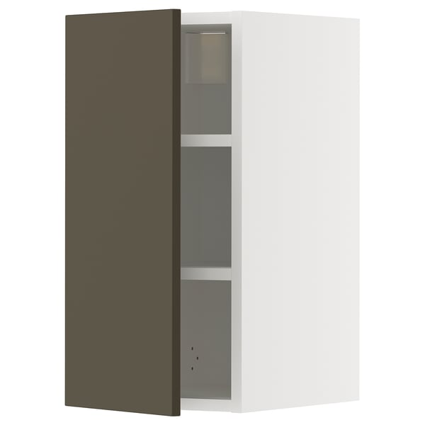 METOD wall cabinet with shelves, white/Havstorp brown-beige, 30x60 cm