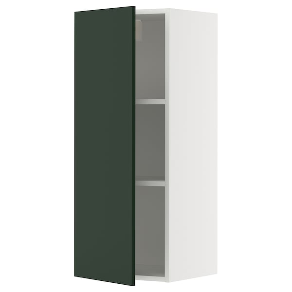 Ikea METOD - Wall cabinet with shelves, white/Havstorp deep green, 40x100 cm