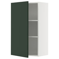 METOD wall cabinet with shelves, white/Havstorp deep green, 60x100 cm