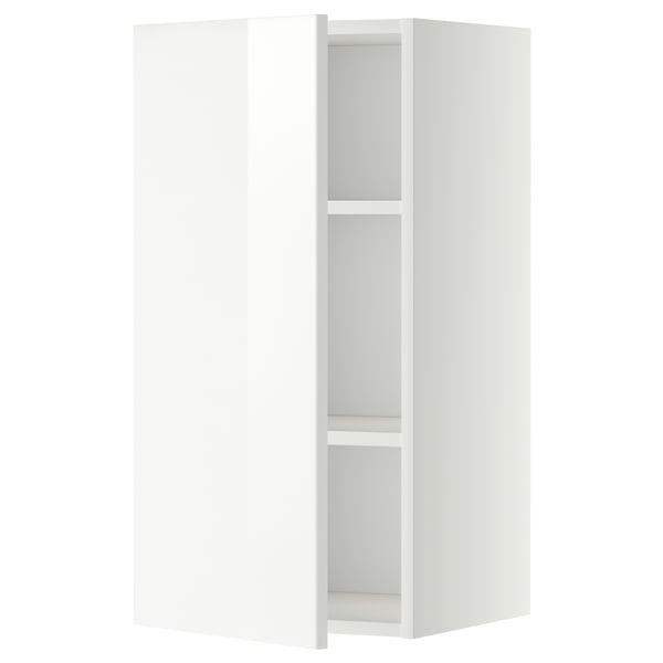METOD wall cabinet with shelves, white/Ringhult white, 40x80 cm