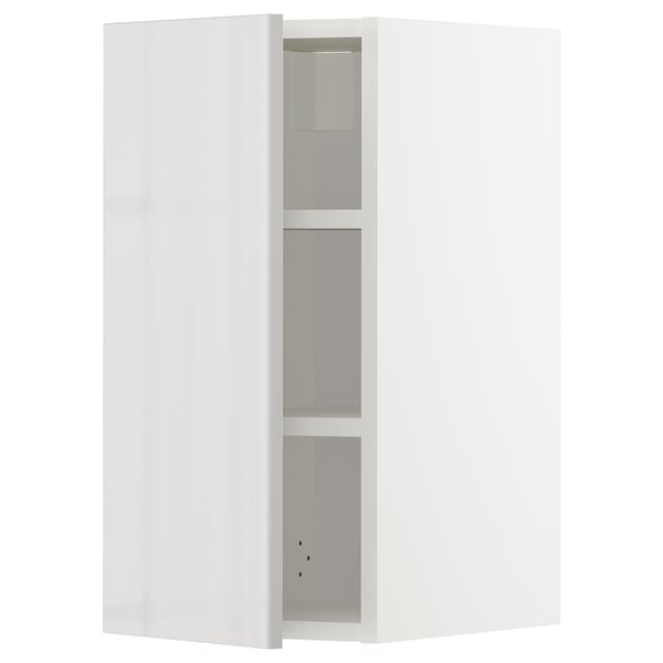 METOD wall cabinet with shelves, white/Ringhult light grey, 30x60 cm