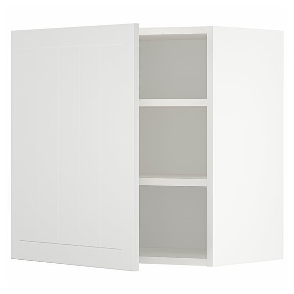 METOD wall cabinet with shelves, white/Stensund white, 60x60 cm