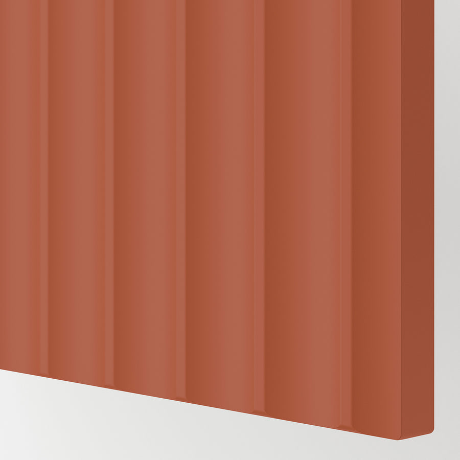METOD wall cabinet with shelves, white/Terrsjö red-brown wave pattern, 40.0x80.0x38.6 cm
