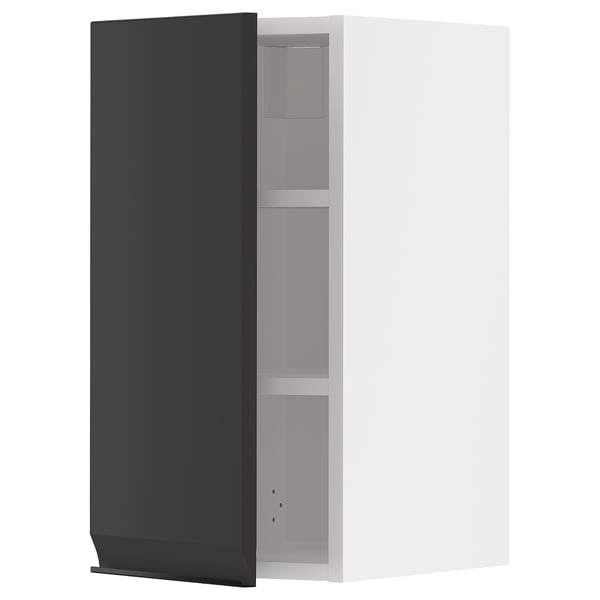 METOD wall cabinet with shelves, white/Upplöv matt anthracite, 30x60 cm