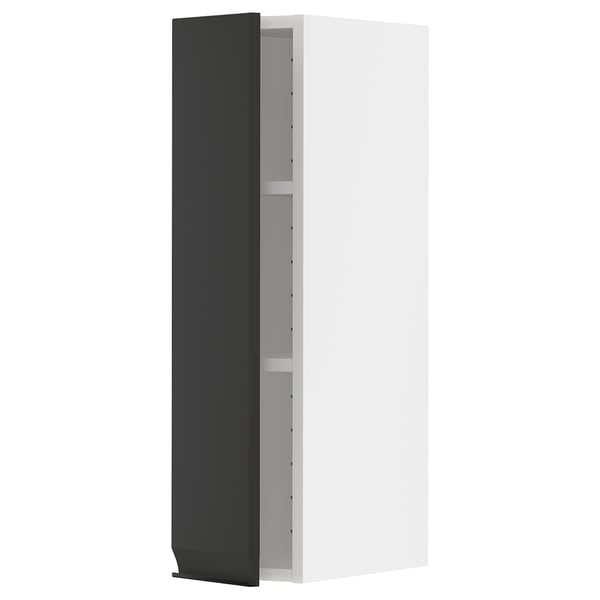 METOD wall cabinet with shelves, white/Upplöv matt anthracite, 20x80 cm