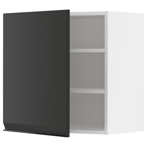 METOD wall cabinet with shelves, white/Upplöv matt anthracite, 60x60 cm