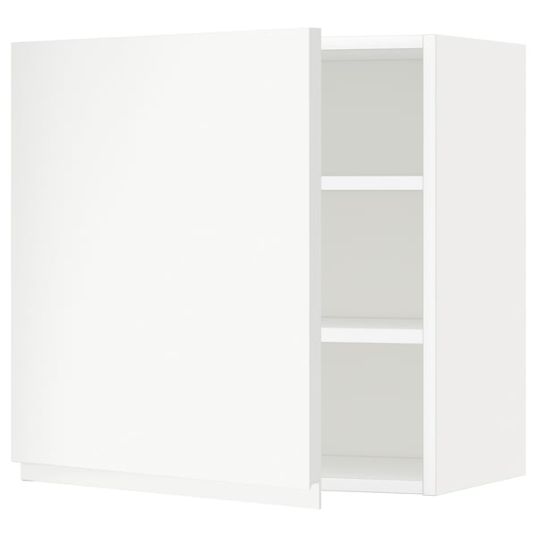 METOD wall cabinet with shelves, white/Voxtorp matt white, 60x60 cm