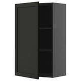 METOD wall cabinet with shelves, black-grey/Lerhyttan black stained, 60x100 cm
