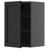 METOD wall cabinet with shelves, black-grey/Lerhyttan black stained, 40x60 cm