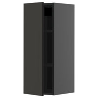 METOD wall cabinet with shelves, black-grey/Nickebo matt anthracite, 30x80 cm