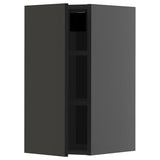 METOD wall cabinet with shelves, black-grey/Nickebo matt anthracite, 30x60 cm