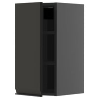 METOD wall cabinet with shelves, black-grey/Upplöv matt anthracite, 30x60 cm