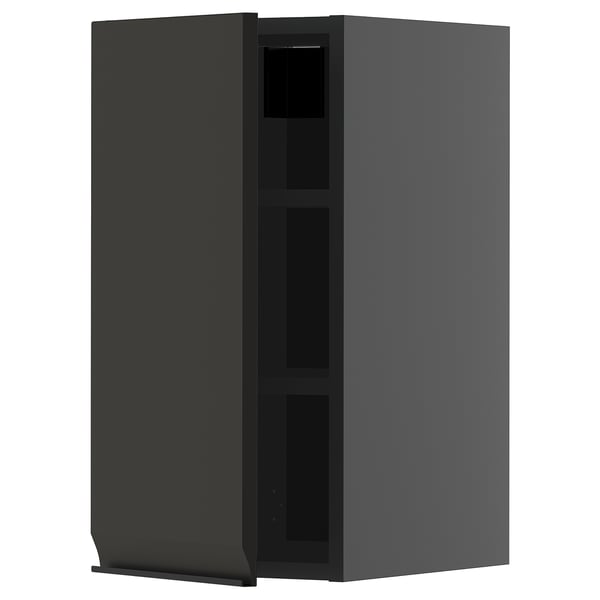METOD wall cabinet with shelves, black-grey/Upplöv matt anthracite, 30x60 cm