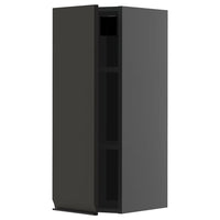METOD wall cabinet with shelves, black-grey/Upplöv matt anthracite, 30x80 cm