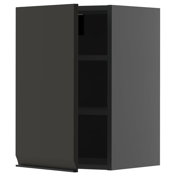 METOD wall cabinet with shelves, black-grey/Upplöv matt anthracite, 40x60 cm