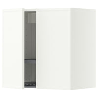 METOD wall cabinet w dish drainer/2 doors, white/Aspudden matt white, 60x60 cm