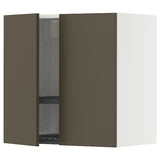 METOD wall cabinet w dish drainer/2 doors, white/Havstorp brown-beige, 60x60 cm