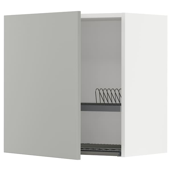 Ikea METOD - Wall unit with dish rack, white/Havstorp light grey,60x60 cm