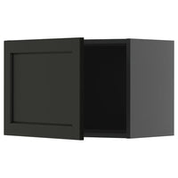 METOD wall cabinet, black-grey/Lerhyttan black stained, 60x40 cm