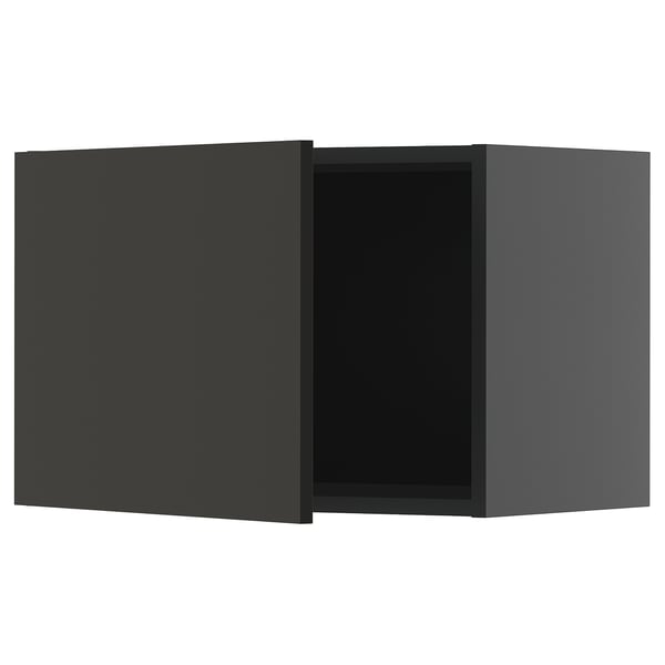 METOD wall cabinet, black-grey/Nickebo matt anthracite, 60x40 cm