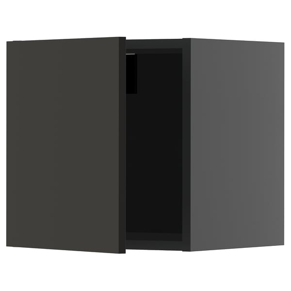 METOD wall cabinet, black-grey/Nickebo matt anthracite, 40x40 cm