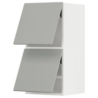 METOD wall cab horizo 2 doors w push-open, white/Havstorp light grey, 40x80 cm