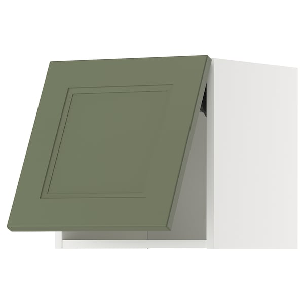 Ikea METOD - Horizontal wall unit press opening, white/Axstad gray-green,40x40 cm