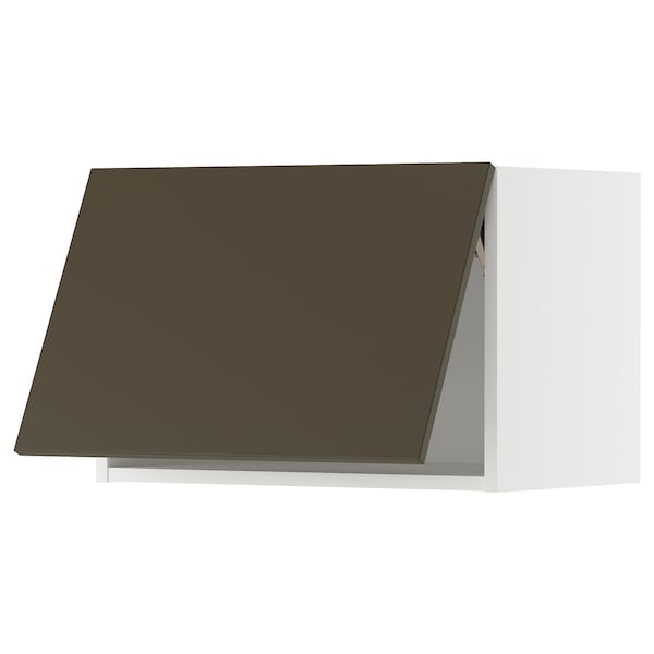 Ikea METOD - Wall cabinet horizontal w push-open, white/Havstorp brown-beige, 60x40 cm