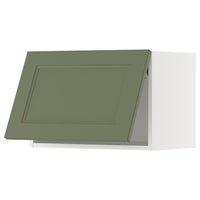 METOD wall cabinet horizontal, white/Axstad grey-green, 60x40 cm