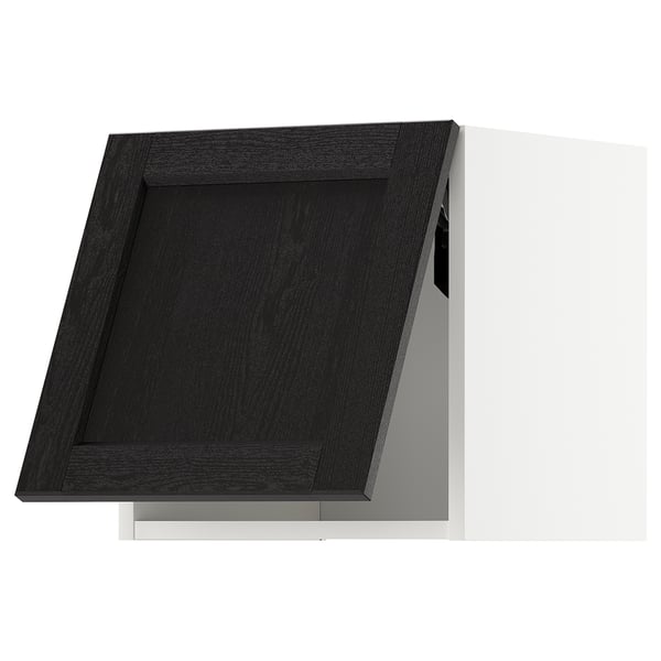 METOD wall cabinet horizontal, white/Lerhyttan black stained, 40x40 cm
