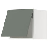 METOD wall cabinet horizontal, white/Nickebo matt grey-green, 40x40 cm