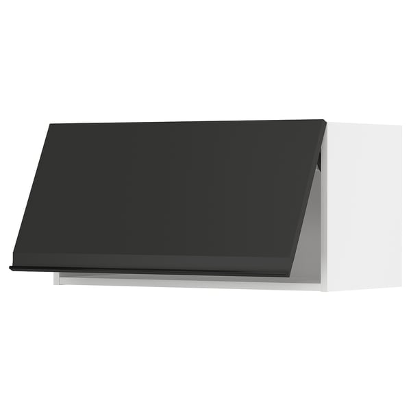 METOD wall cabinet horizontal, white/Upplöv matt anthracite, 80x40 cm