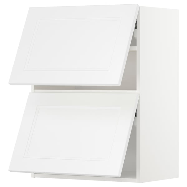 METOD wall cabinet horizontal w 2 doors, white/Axstad matt white, 60x80 cm