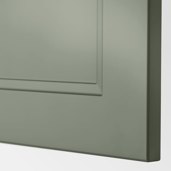 METOD wall cabinet horizontal w 2 doors, white/Axstad grey-green, 40x80 cm