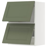 METOD wall cabinet horizontal w 2 doors, white/Axstad grey-green, 60x80 cm
