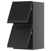 METOD wall cabinet horizontal w 2 doors, black-grey/Upplöv matt anthracite, 40x80 cm