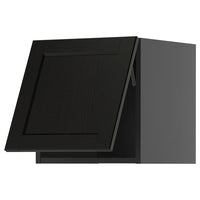 METOD wall cabinet horizontal, black-grey/Lerhyttan black stained, 40x40 cm