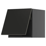 METOD wall cabinet horizontal, black-grey/Nickebo matt anthracite, 40x40 cm