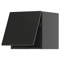 METOD wall cabinet horizontal, black-grey/Nickebo matt anthracite, 40x40 cm